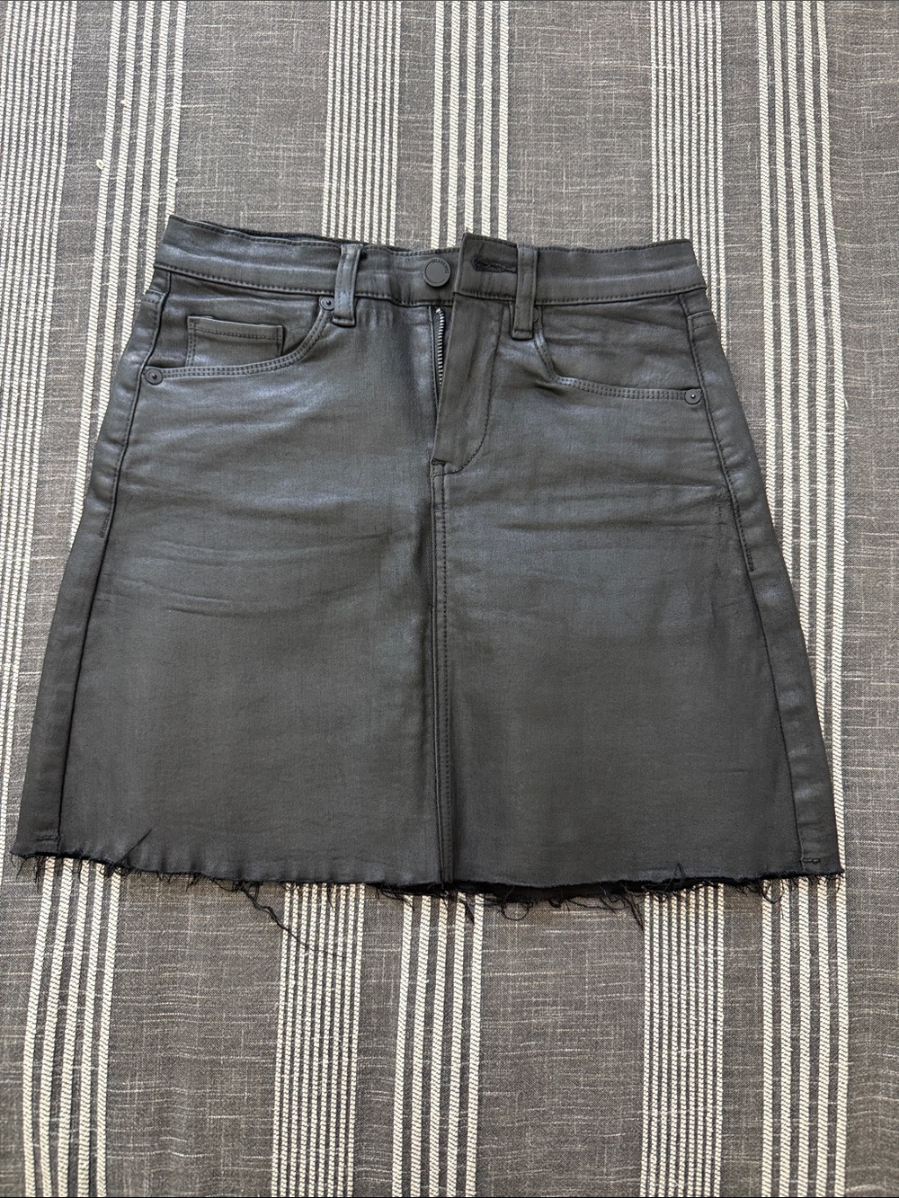 Blank NYC Black Coated Mini Skirt